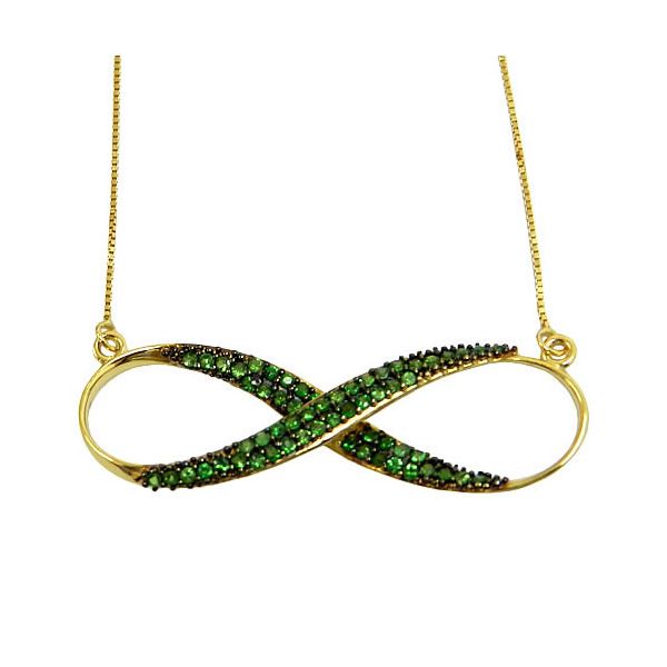 Gargantilha Infinito Amor Eterno em Ouro 18k com Tsavoritas