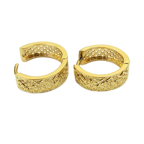 Brinco de Argola Click em Ouro 18K Diamantado