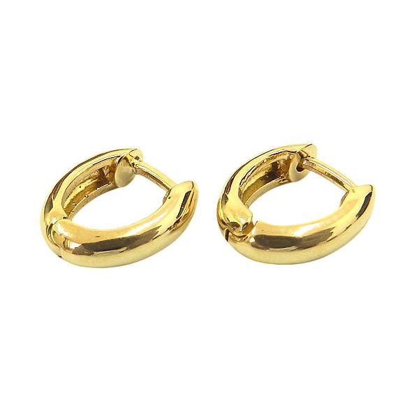 Argola Click Oval em Ouro 18K Polida