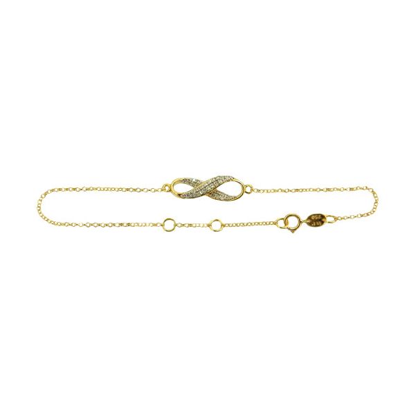 Pulseira Infinito Amor Eterno de ouro 18k com Brilhantes