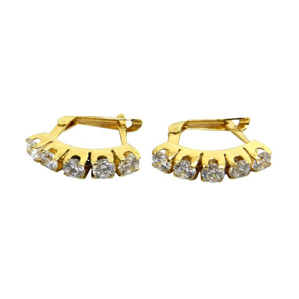Lindos Brincos de Ouro 18K cravejados com Zircônia