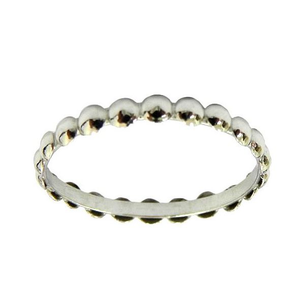 Anel de Bolinha Aparador em Ouro Branco