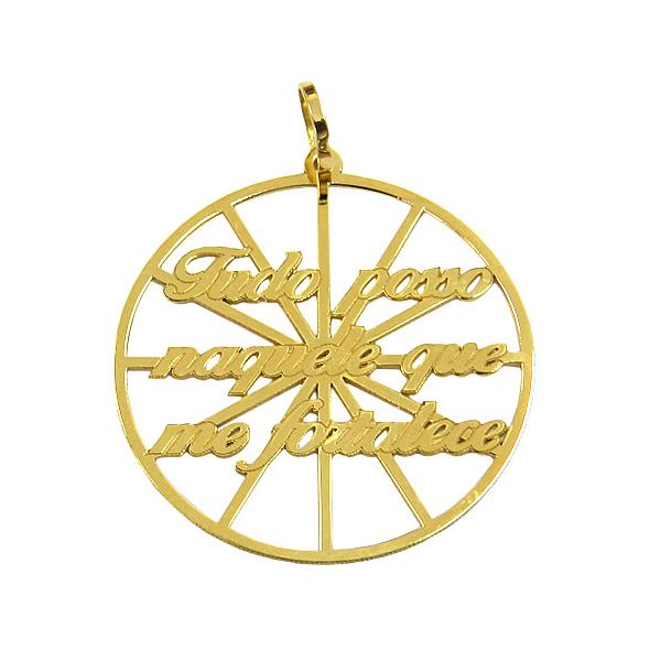Medalha de Ouro 18K Tudo posso naquele que me fortalece