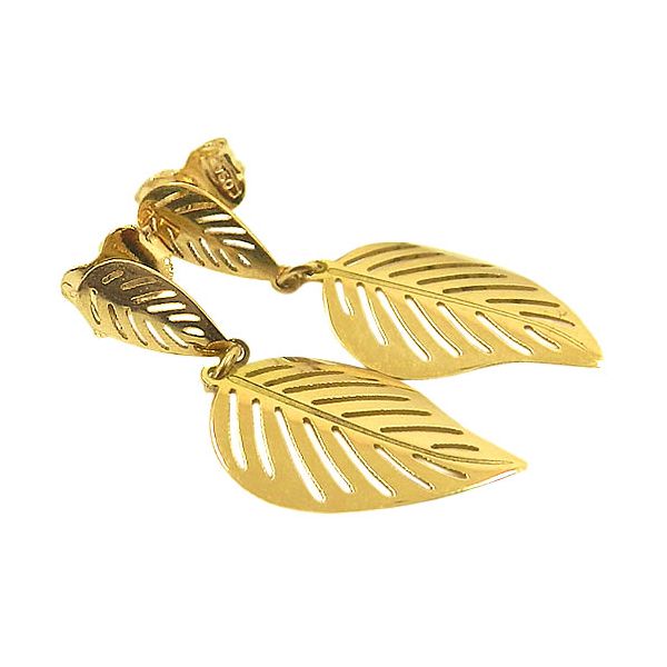 Brinco Folha em Ouro 18K