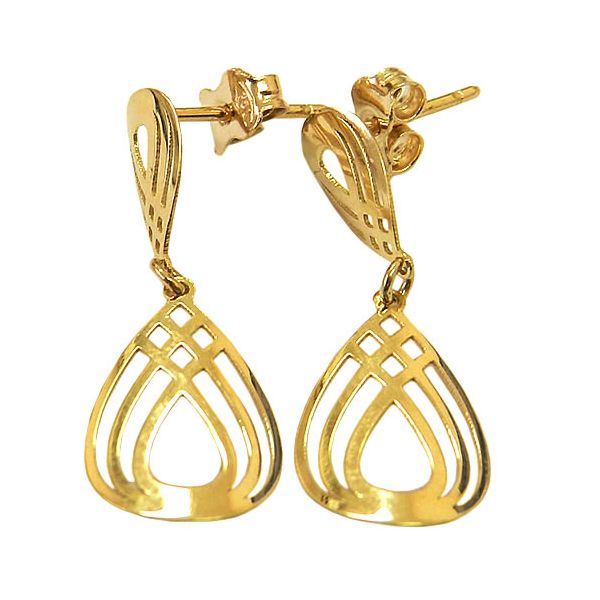 Brinco Gota Vazado em Ouro 18K