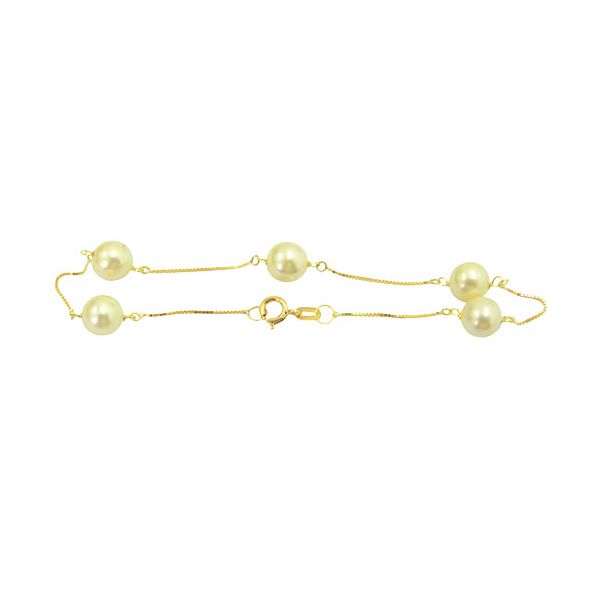Pulseira Veneziana de Ouro 18K com Pérolas