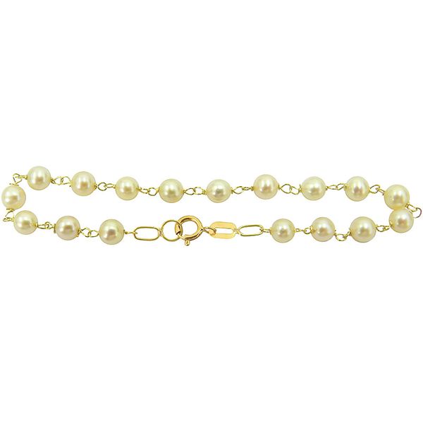Pulseirinha Infantil em ouro 18K com Pérolas