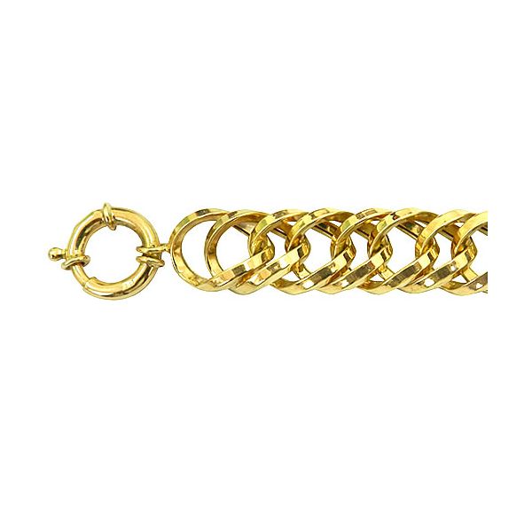 Pulseira Italiana Masculina Elos Entrelaçados em Ouro 18K