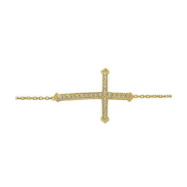 Pulseira de Cruz em Ouro Branco 18K 750 Cartier 2.0g 