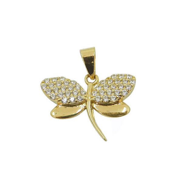 Pingente de Libélula em Ouro 18K com Zircônia