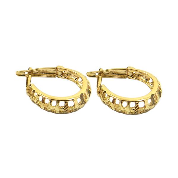 Argola Redonda de Ouro 18K Diamantada