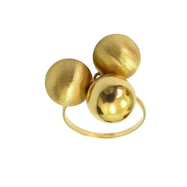 Anel de Ouro 18K Feminino com Bolinhas
