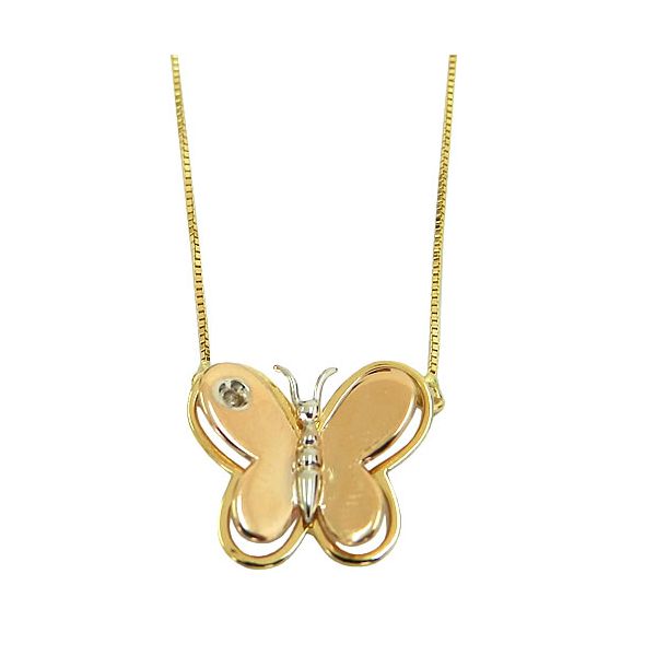 Gargantilha Feminina de borboleta em Ouro 18k com Brilhante