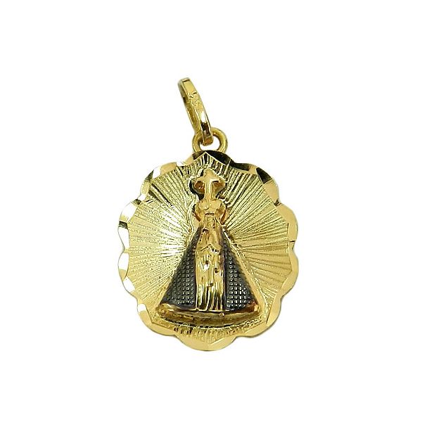 Pingente Concha com Nossa Sra. Aparecida em Ouro 18 quilates