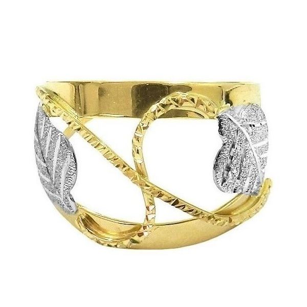 Anel Feminino em ouro 18k folha