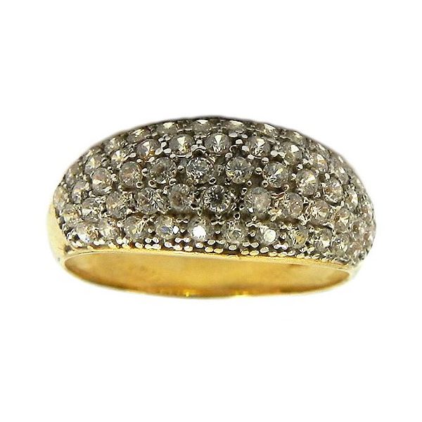 Anel Modelo Pavê em Ouro 18k 0750 cravejado com Zircônia