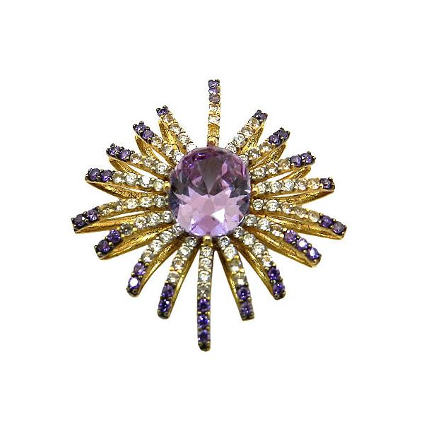 Pingente de Ouro 18K cravejados com Zircônia Design Italiano