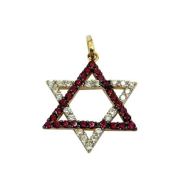 Estrela de David em Ouro 18K com Zircônia