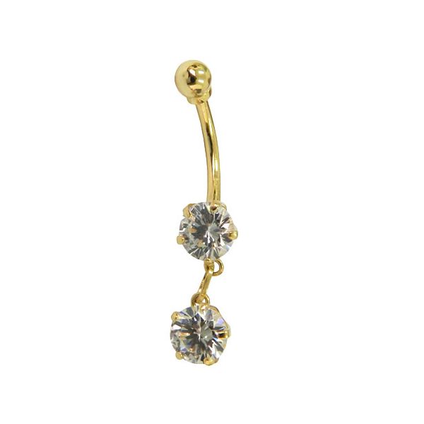 Piercing de Umbigo em Ouro 18K com Zircônia