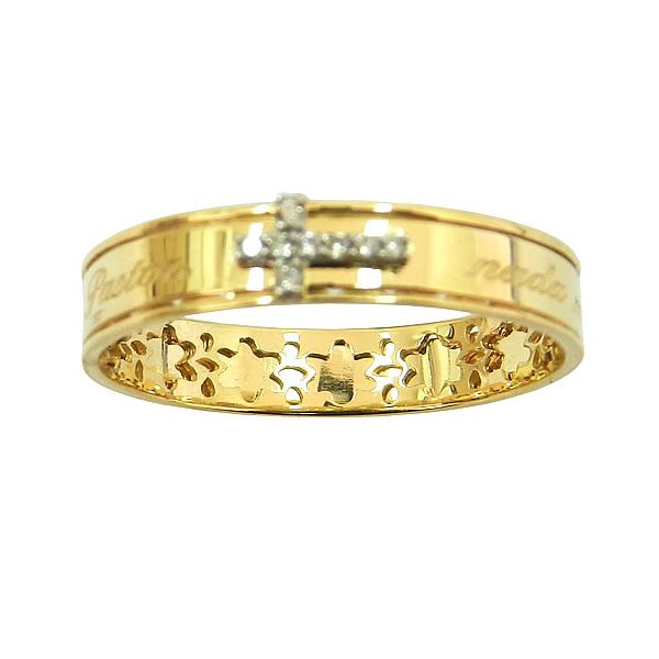 Anel de Ouro 18K com Brilhantes Salmo 23