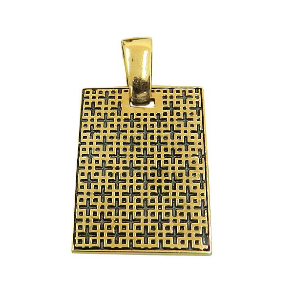 Pingente Medalha Retangular em ouro 18K