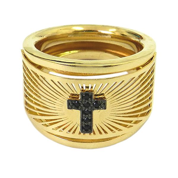Anel de Cruz em Ouro 18K com Espinélio
