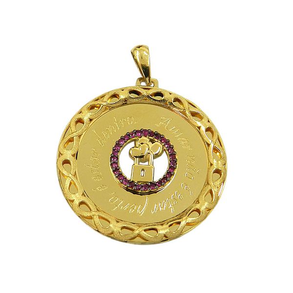 Mandala do Amor em Ouro 18K com 27 Rubis