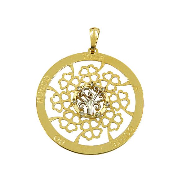 Mandala Toda a Sorte do Mundo em Ouro 18K com 7 Brilhantes