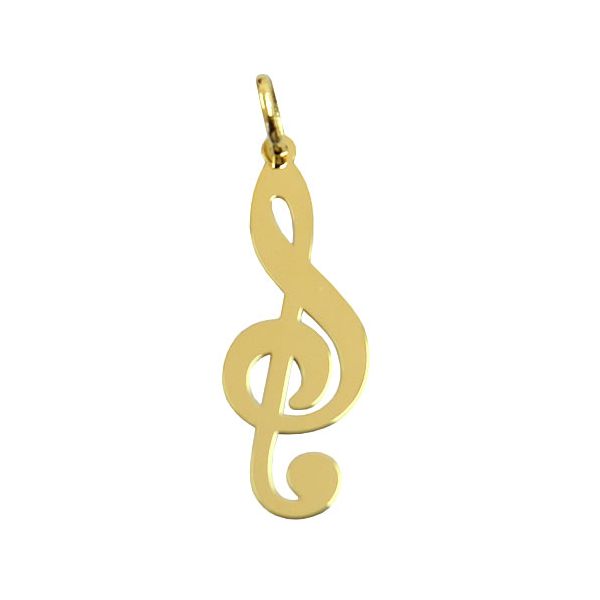 Pingente Nota Musical Clave de Sol em Ouro 18K 