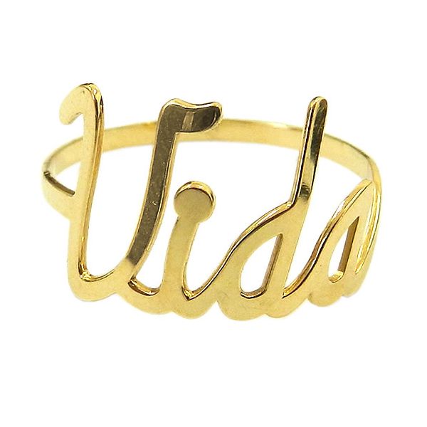 Anel Feminino Manuscrito de Ouro 18K 
