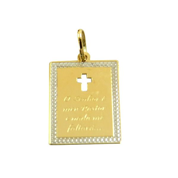 Pingente O Senhor é meu Pastor Ouro 18K