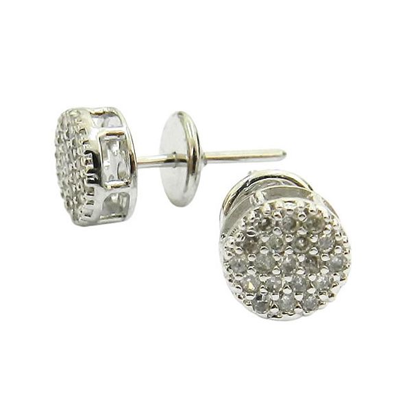 Brinco Feminino de Ouro 18K Pavê de 38 Diamantes Pequeno