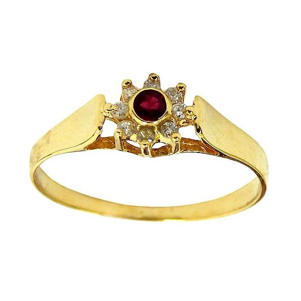 Anéis de Ouro 18k com 8 Brilhantes e Rubi Preço