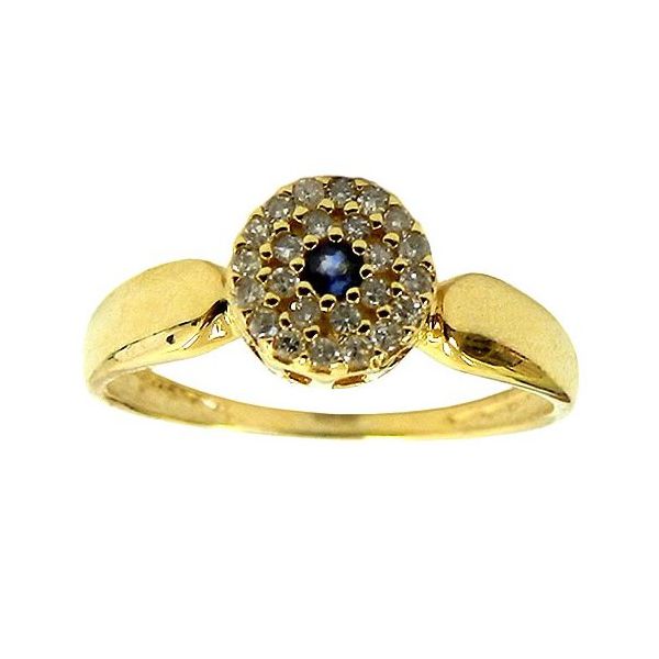 Anéis de Ouro 18K cravejados com Diamantes e Safira 