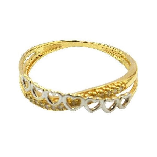 Anel Dois Aros em Ouro 18K com 16 Diamantes