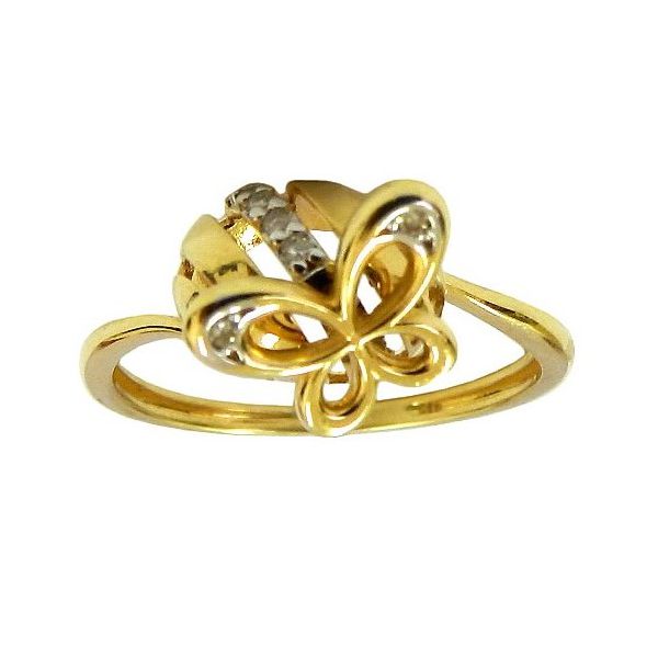 Anel de Borboleta Ouro 18K com 6 Diamantes