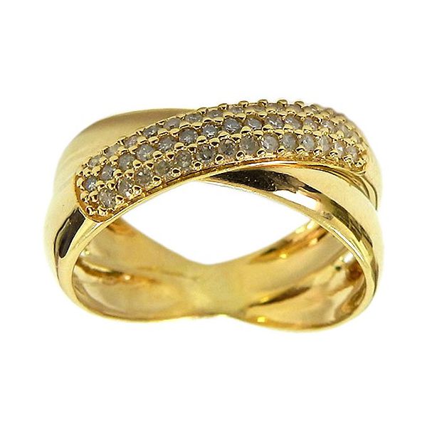Anel Orbital de Ouro 18K com 43 Brilhante