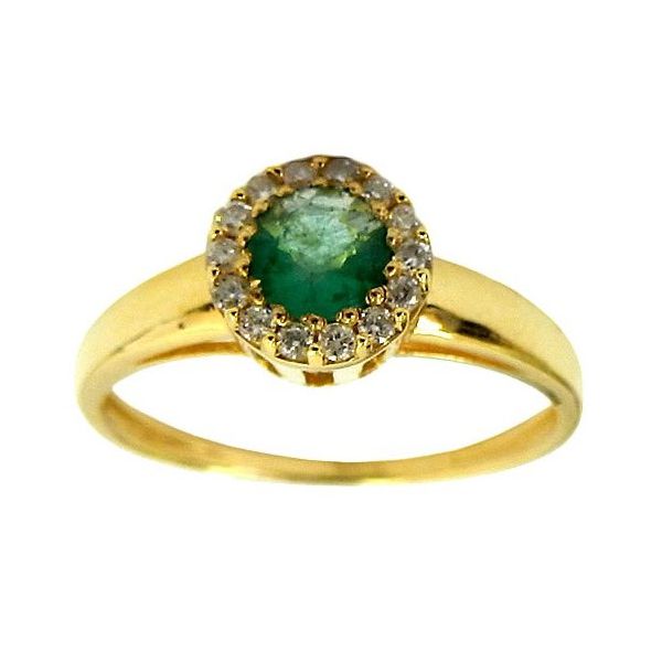 Lindos Anéis Femininos de Ouro 18k com 14 Diamantes e 1 Esmeralda