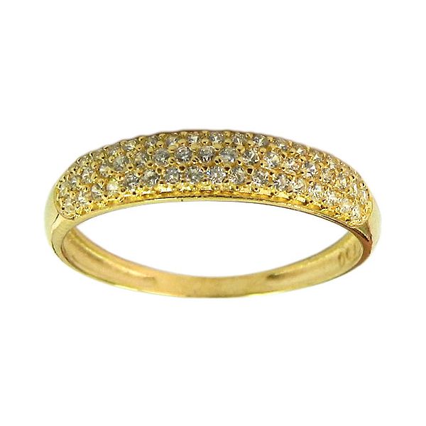 Anel Aparador modelo Pavê Ouro 18K com Zircônias 