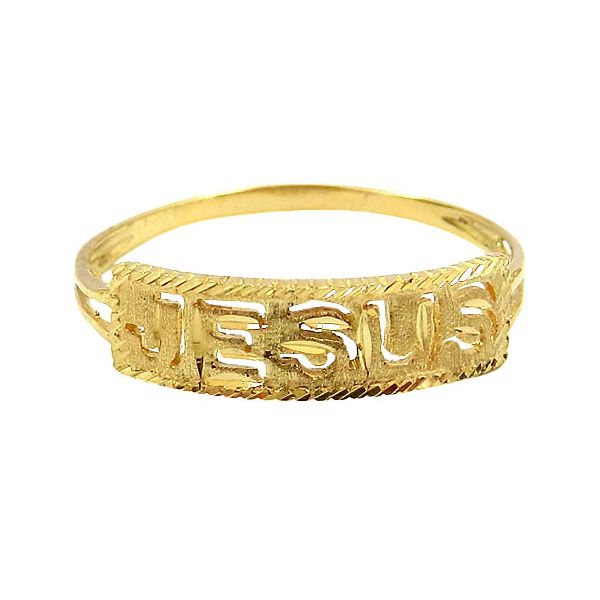 Anel de Ouro 18K com Nome Jesus 