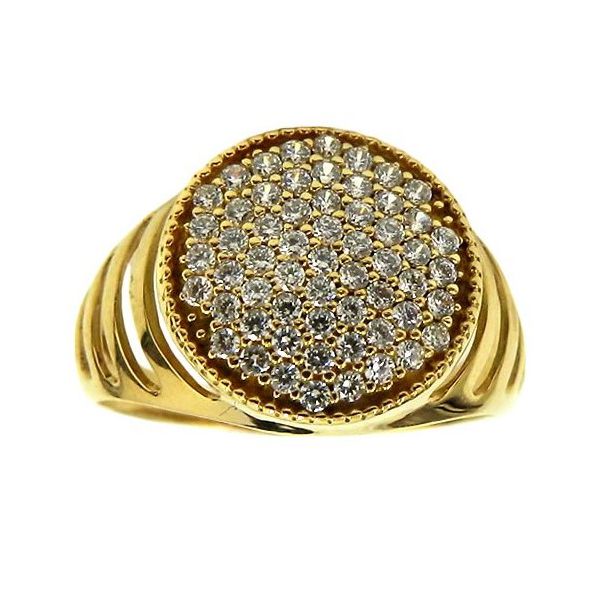 Anel Feminino de Ouro 18K cravejado com Pedras