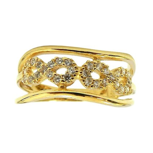 Anel Infinito do Nosso Amor em Ouro 18K com Zircônia