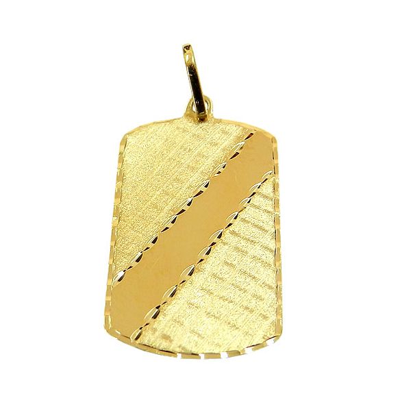 Pingente Retangular Masculino em ouro 18K