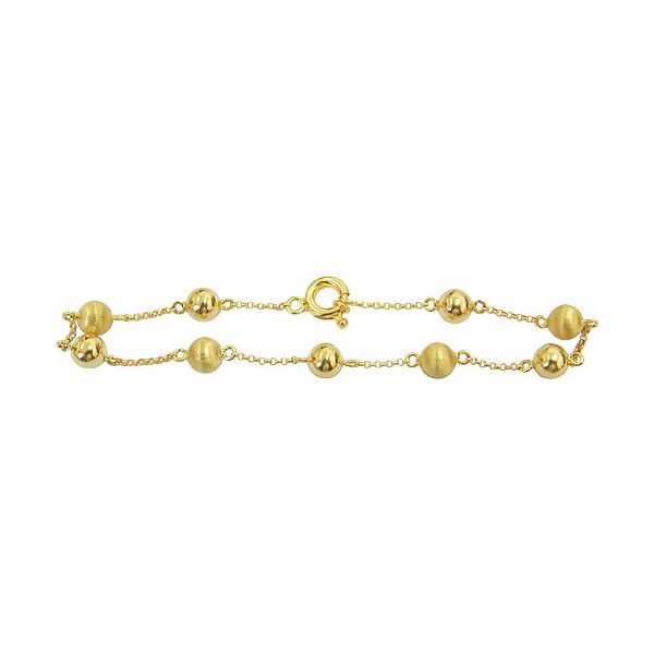 Pulseira Portuguesinha de Bola em Ouro 18K 6mm