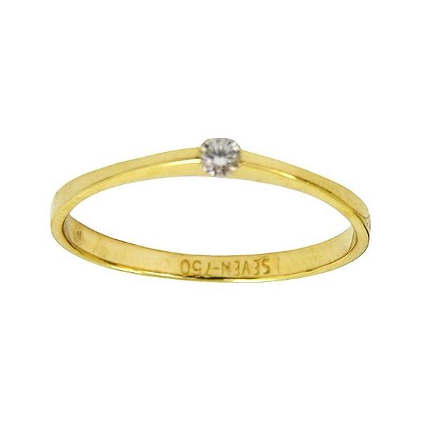 Anel de Compromisso em Ouro 18K com Diamante Solitário