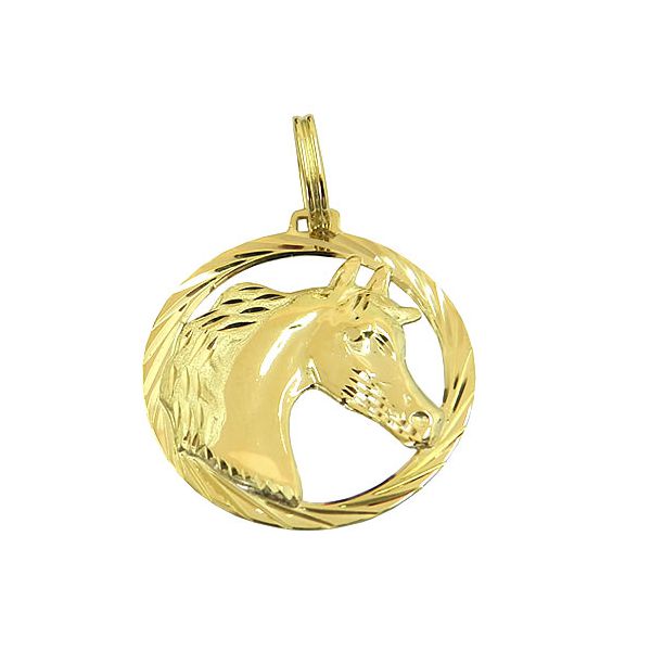 Pingente Unissex de Cavalo em Ouro 18K 