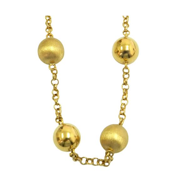 Colar com Bolas em Ouro 18K Elo Português 45cm