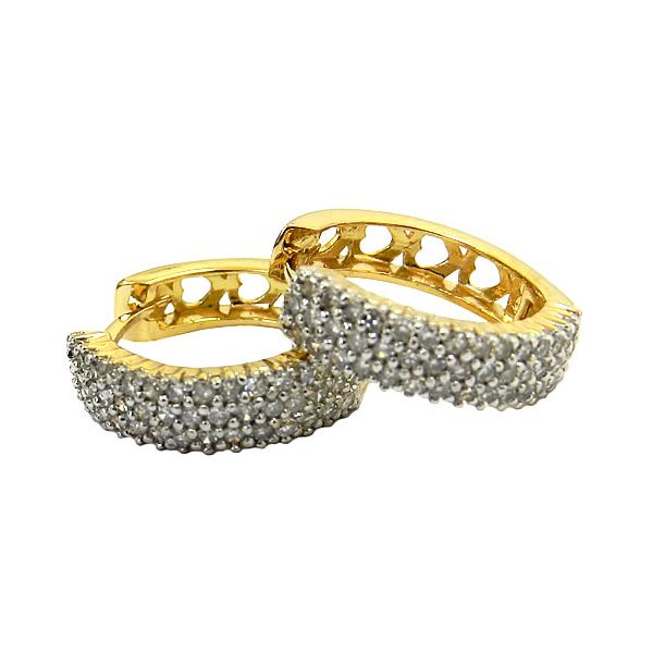 Brinco de Argola em Ouro 18K com 90 Brilhantes