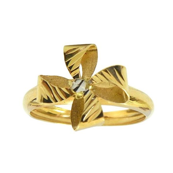 Lindo Anel de Ouro 18K Feminino Flor 