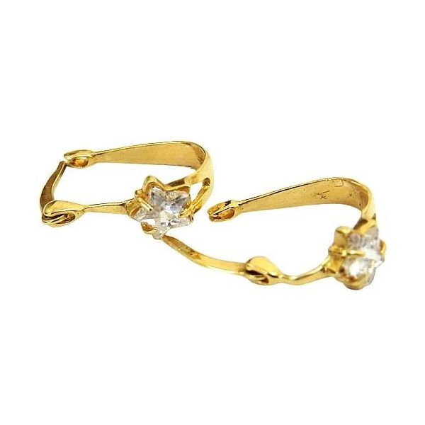 Brinco de Argola Estrela em Ouro 18K com Zircônia